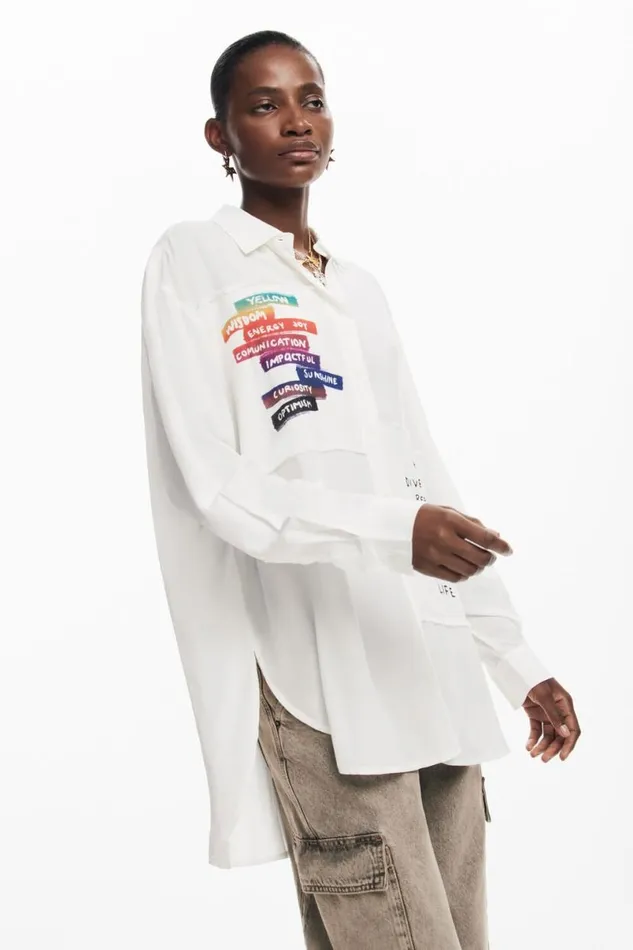Women Shirts And Blouses Desigual Letter Print Shirt
