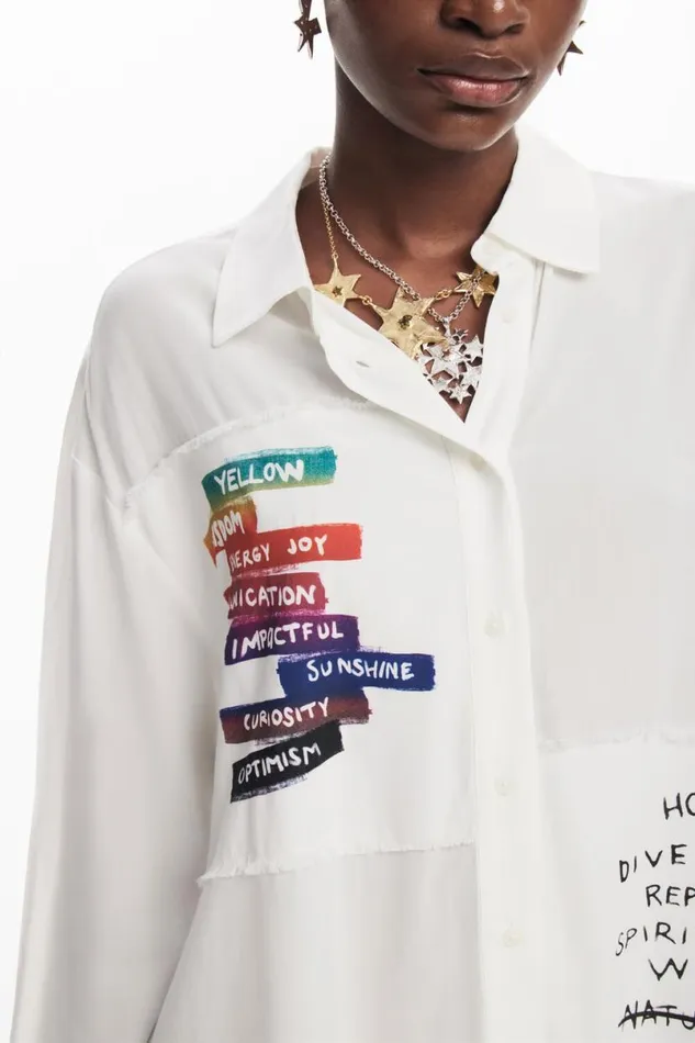 Women Shirts And Blouses Desigual Letter Print Shirt