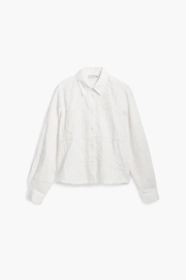Women Shirts And Blouses Desigual Plain Shirt With Embroidery