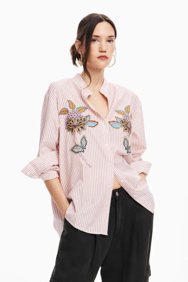 Women Shirts And Blouses Desigual Striped Floral Shirt