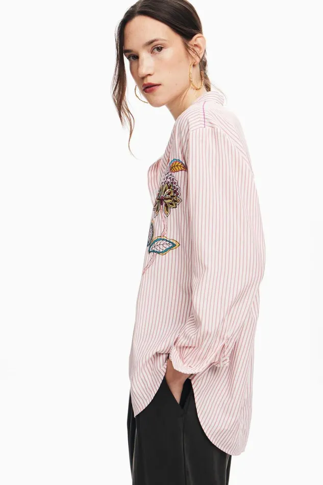 Women Shirts And Blouses Desigual Striped Floral Shirt