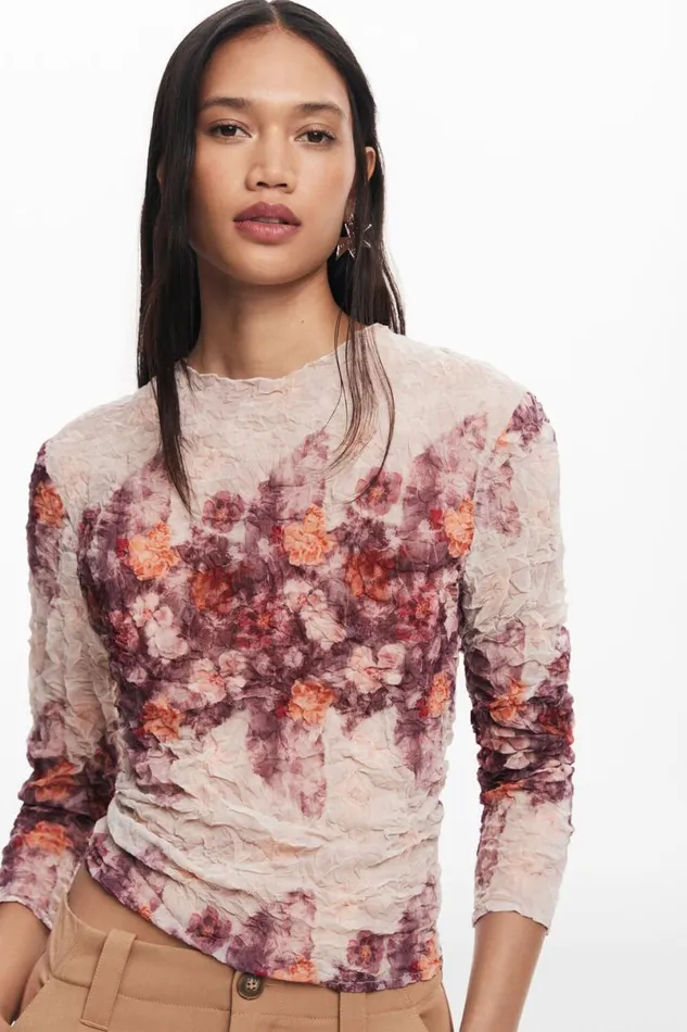 Women Shirts And Blouses Desigual Textured Floral Blouse