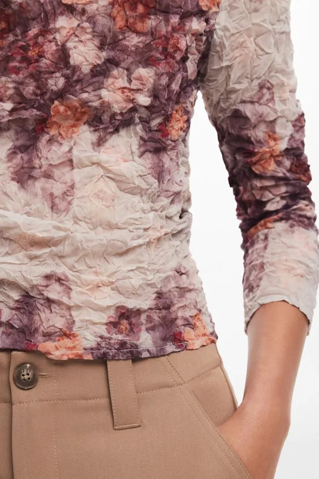 Women Shirts And Blouses Desigual Textured Floral Blouse