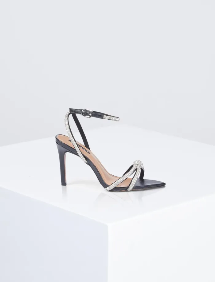 Women Shoes BCBG Black Della Sparkle Sandal Heel Black Women Shoes BCBG Black Della Sparkle Sandal Heel Black