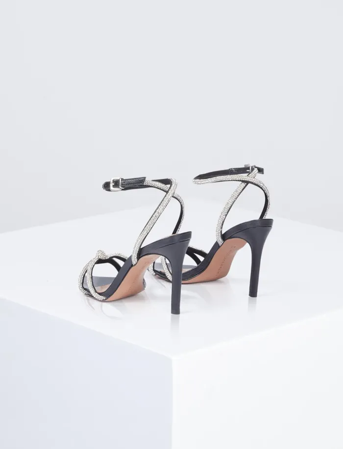Women Shoes BCBG Black Della Sparkle Sandal Heel Black Women Shoes BCBG Black Della Sparkle Sandal Heel Black
