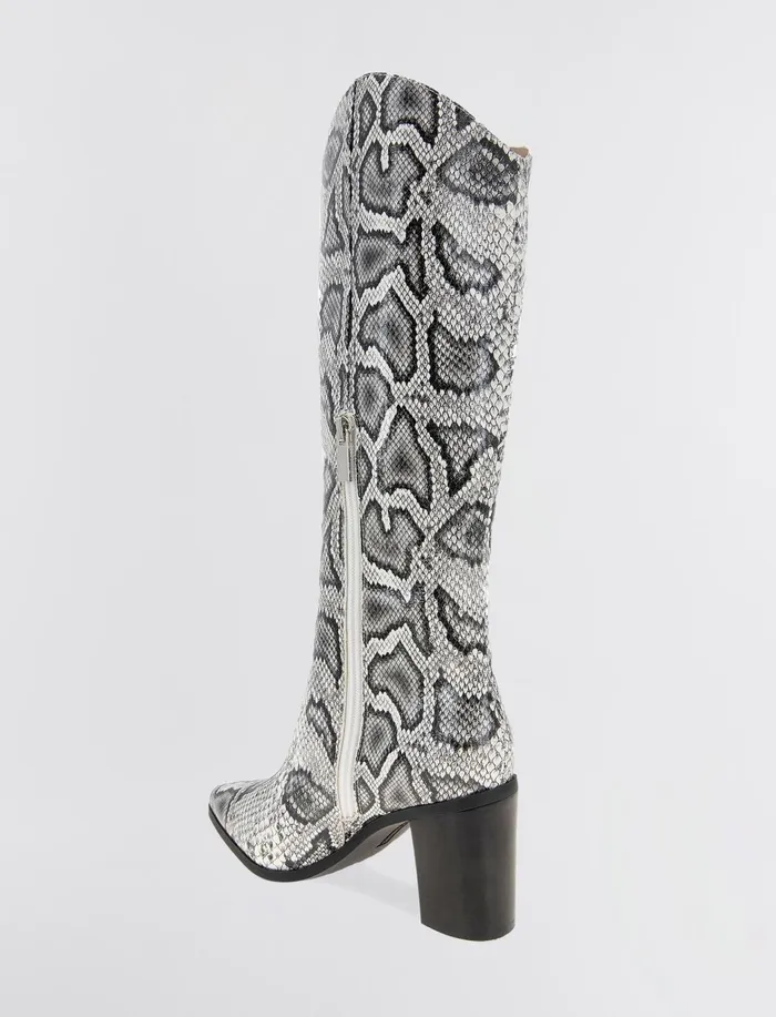 Women Shoes BCBG BlackWhite Faux Snake Janda Boot Blackwhite