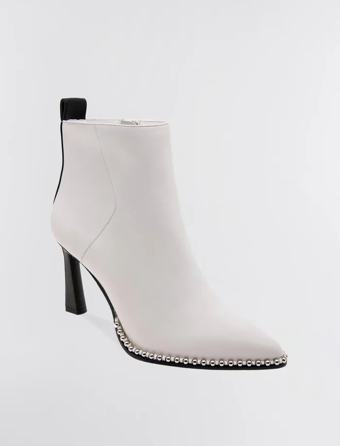 Women Shoes BCBG White Beya Leather Bootie Bright White