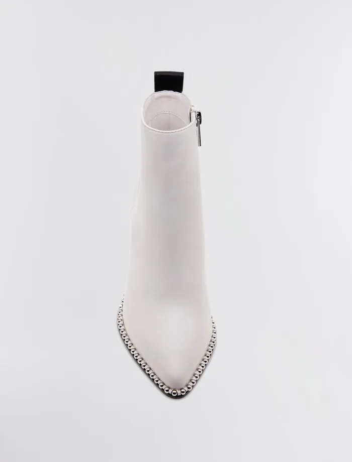 Women Shoes BCBG White Beya Leather Bootie Bright White