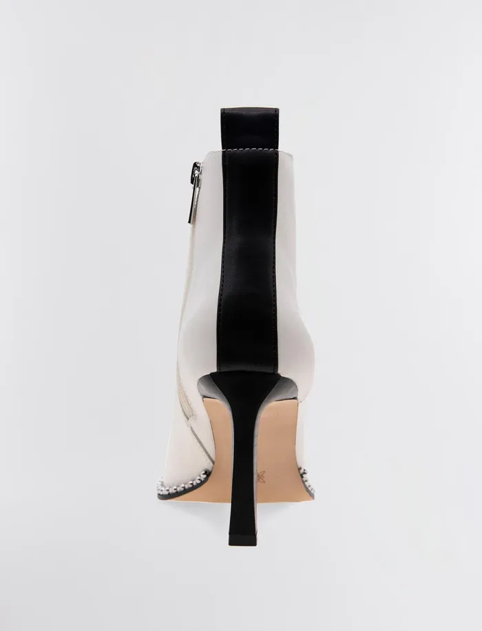 Women Shoes BCBG White Beya Leather Bootie Bright White