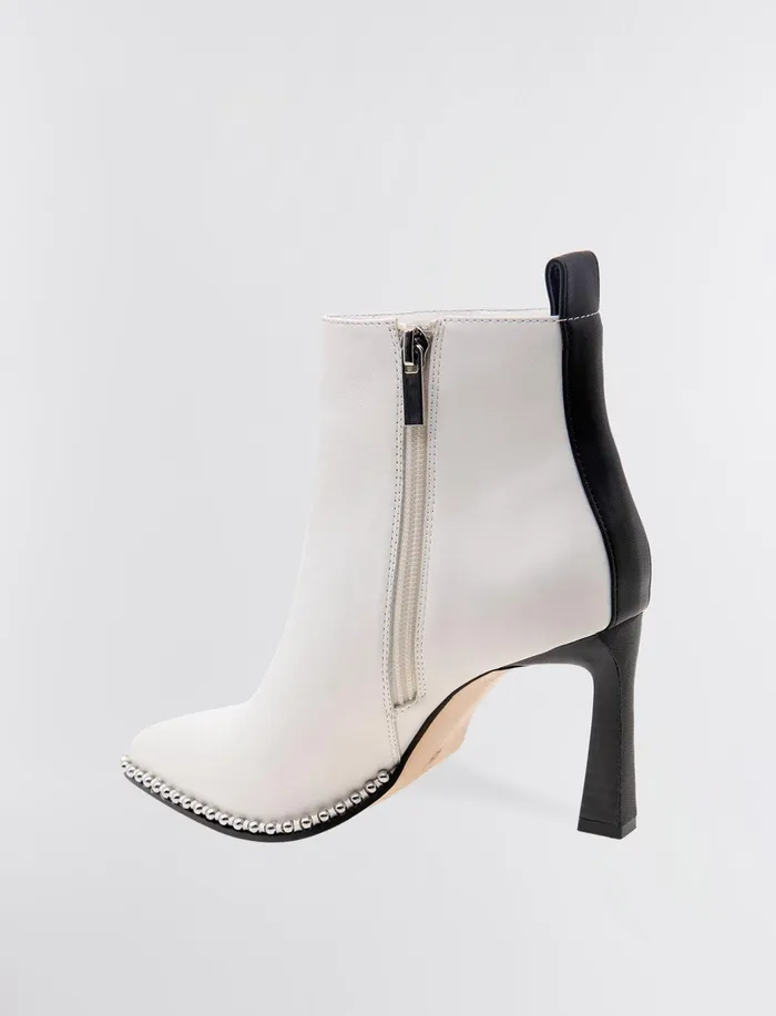 Women Shoes BCBG White Beya Leather Bootie Bright White
