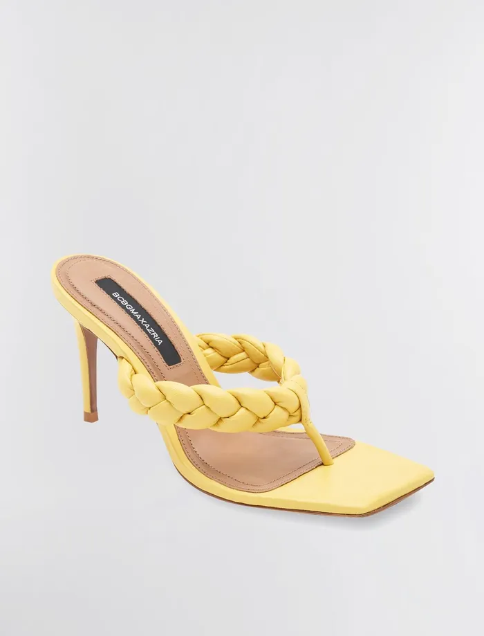 Women Shoes BCBG Yellow Bella Braided Heel Tuscany Yellow