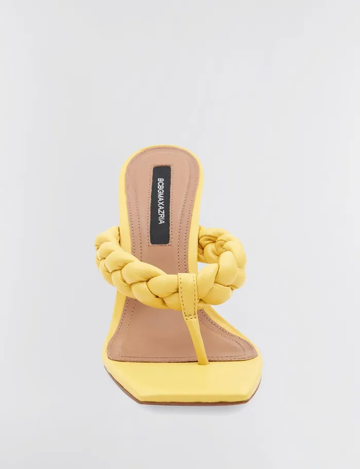 Women Shoes BCBG Yellow Bella Braided Heel Tuscany Yellow