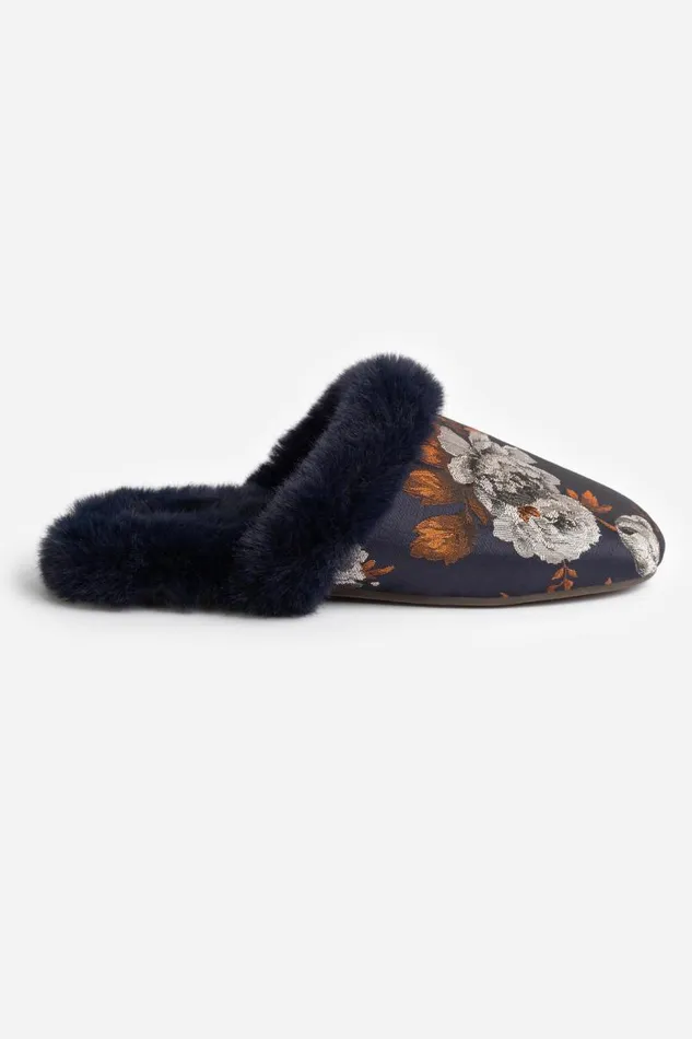 Women Shoes Johnny Was JAQUARD MULE SLIPPER Navy