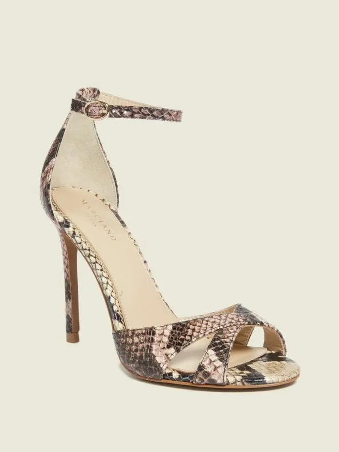 Women Shoes Marciano Abiele Leather Stiletto Sandal Light Pink 680