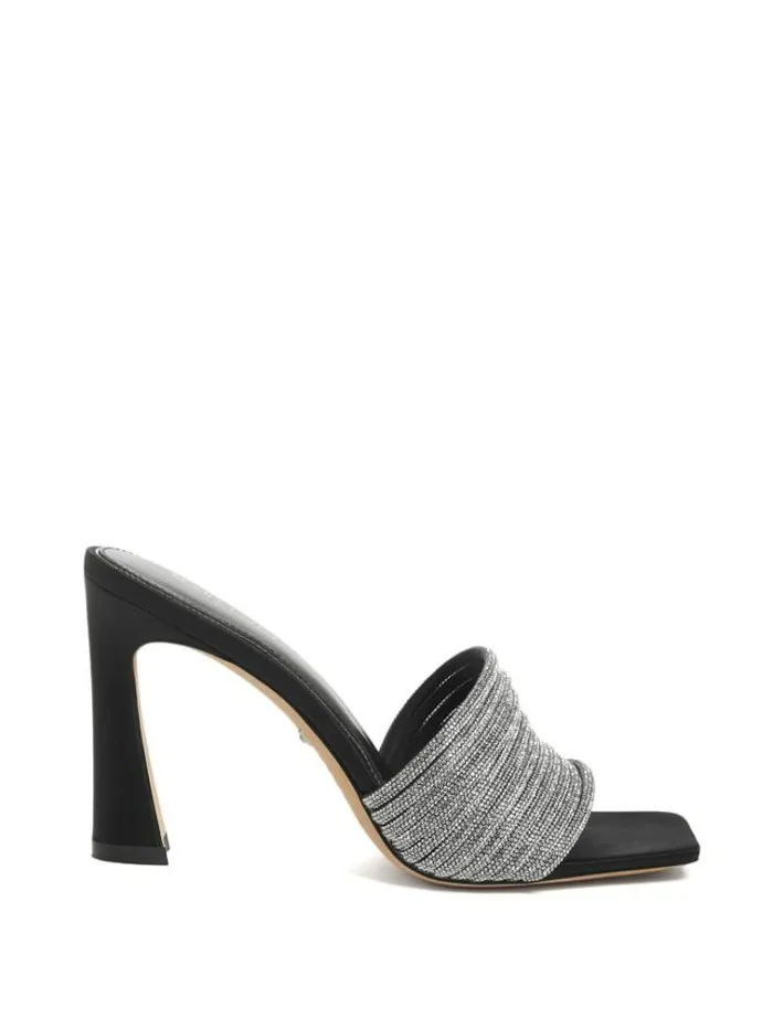 Women Shoes Marciano Leah Crystal Heeled Mules Black Women Shoes Marciano Leah Crystal Heeled Mules Black