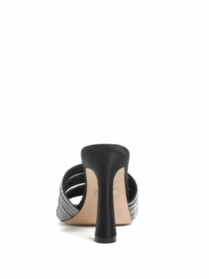Women Shoes Marciano Leah Crystal Heeled Mules Black Women Shoes Marciano Leah Crystal Heeled Mules Black