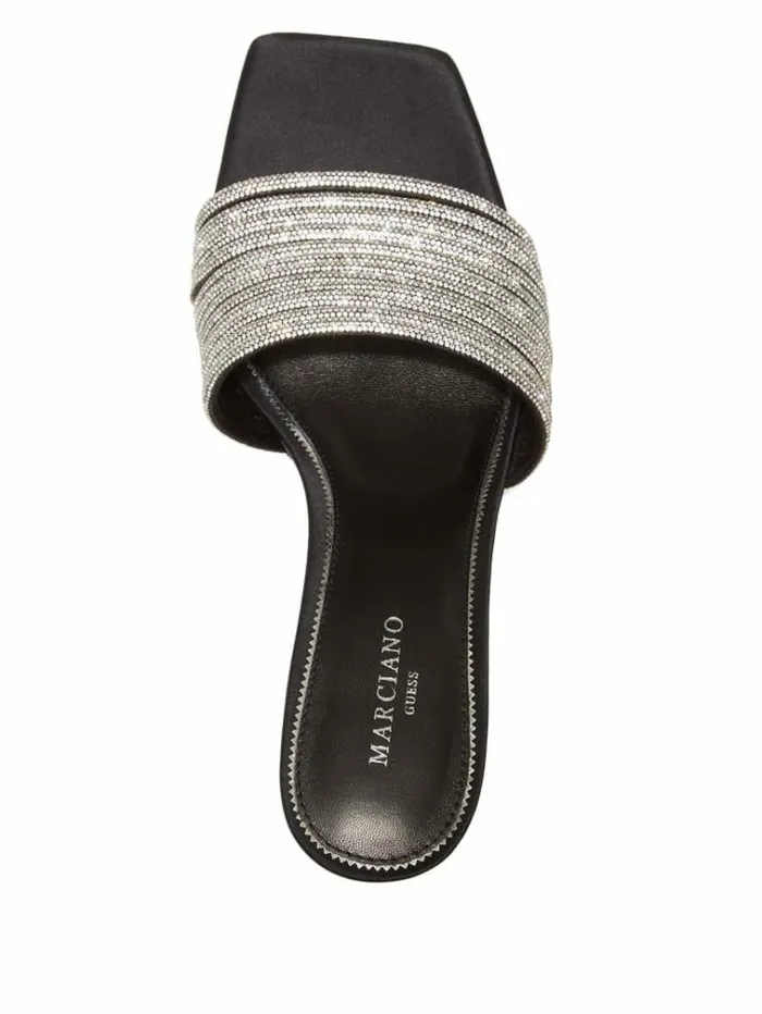 Women Shoes Marciano Leah Crystal Heeled Mules Black Women Shoes Marciano Leah Crystal Heeled Mules Black