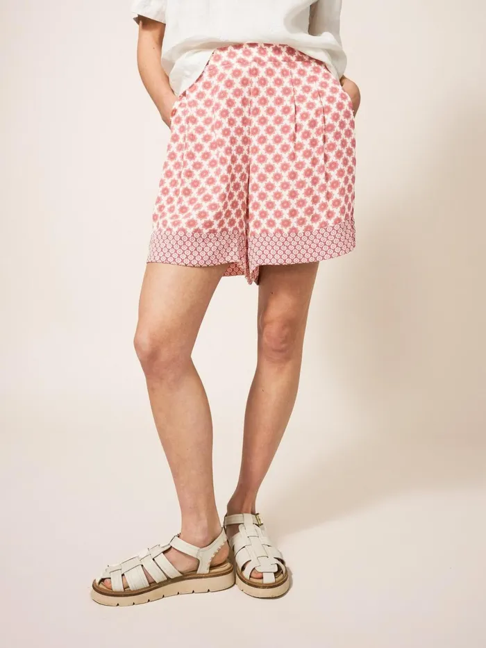 Women SHORTS White Stuff Matilda Crinkle Shorts Red Multi Women SHORTS White Stuff Matilda Crinkle Shorts Red Multi