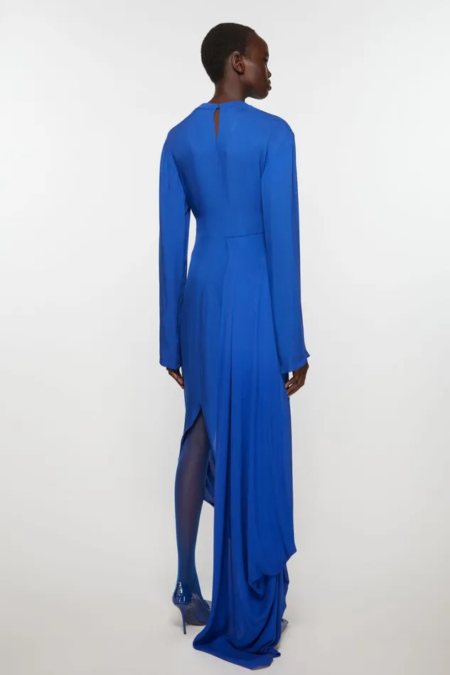 Women Silk Fluid Dress Electric Blue Acne Studios Dresses