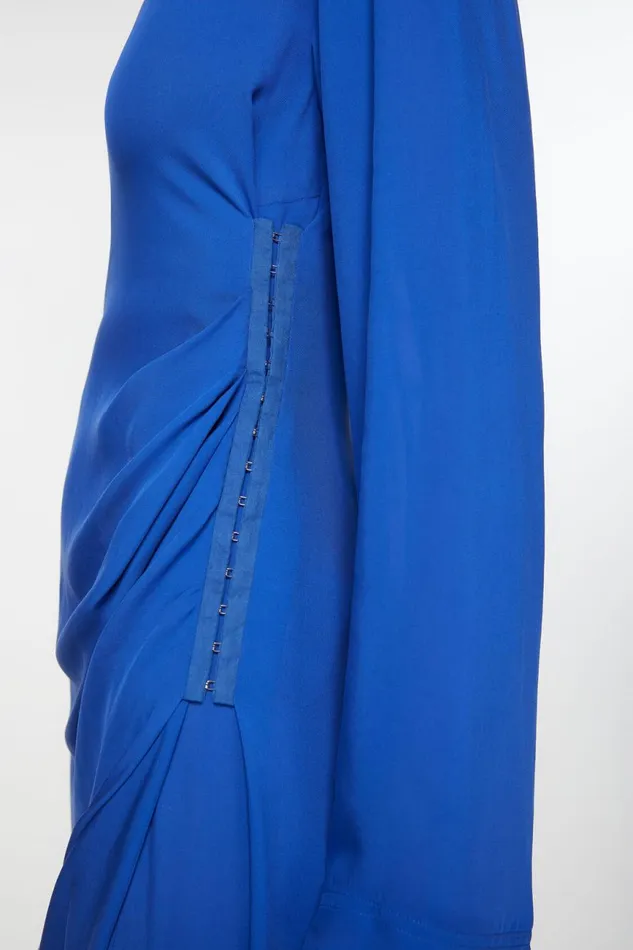 Women Silk Fluid Dress Electric Blue Acne Studios Dresses