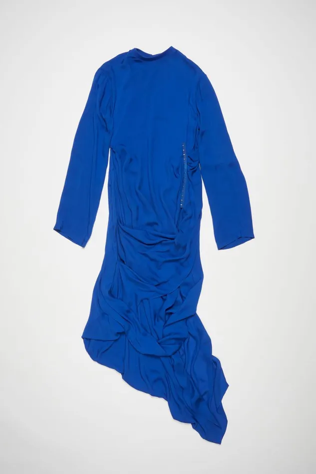 Women Silk Fluid Dress Electric Blue Acne Studios Dresses