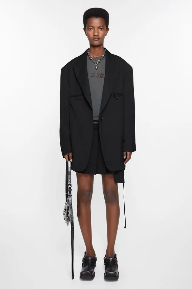 Women Singlebreasted Jacket Black Acne Studios Suit Jackets