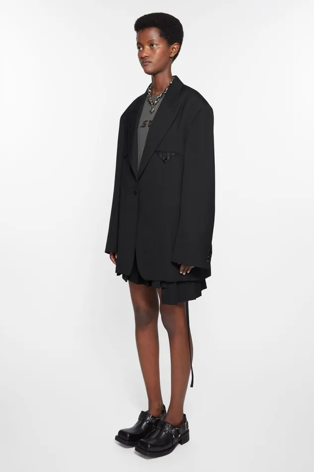 Women Singlebreasted Jacket Black Acne Studios Suit Jackets