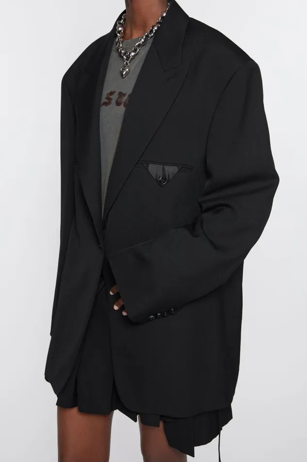 Women Singlebreasted Jacket Black Acne Studios Suit Jackets