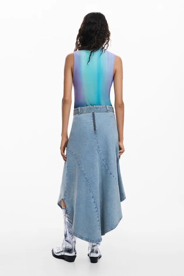 Women Skirts Desigual Asymmetric Denim Skirt