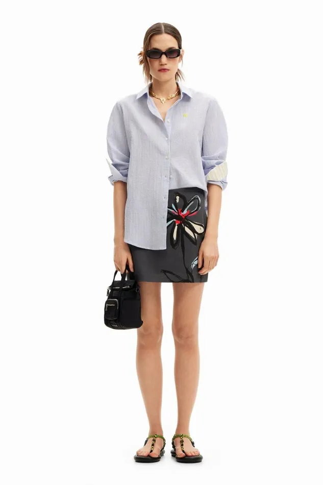 Women Skirts Desigual Floral Illustration Miniskirt