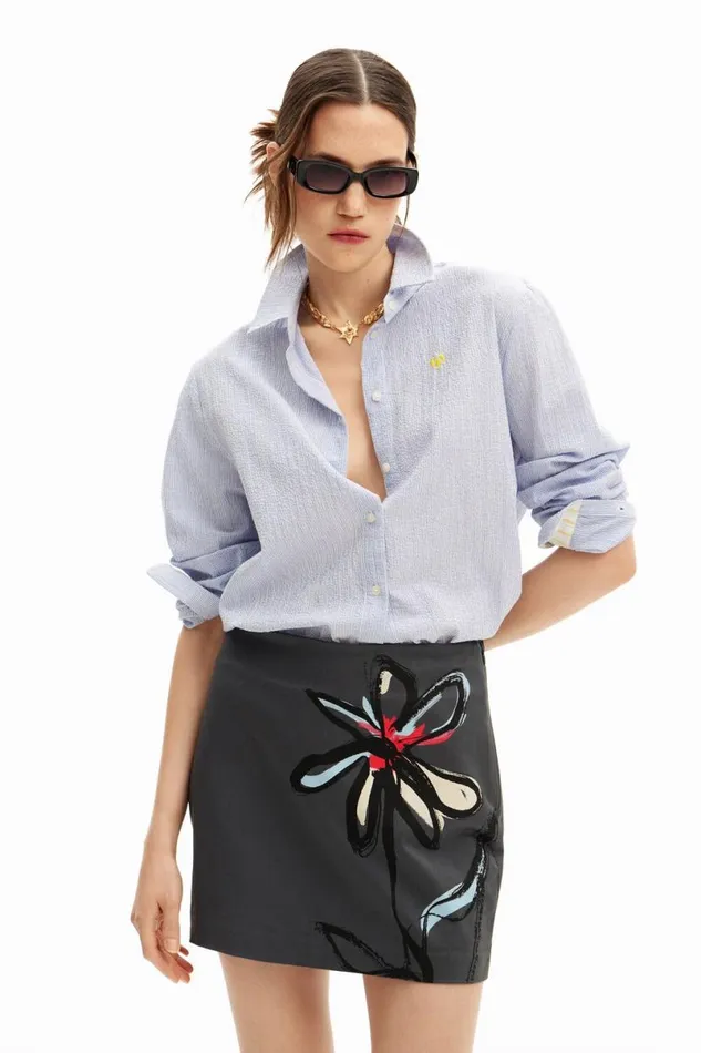 Women Skirts Desigual Floral Illustration Miniskirt