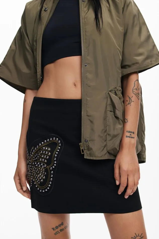 Women Skirts Desigual Slim Butterfly Miniskirt