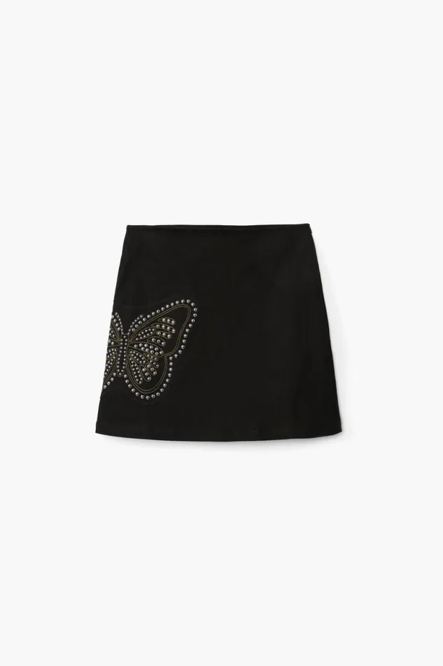 Women Skirts Desigual Slim Butterfly Miniskirt