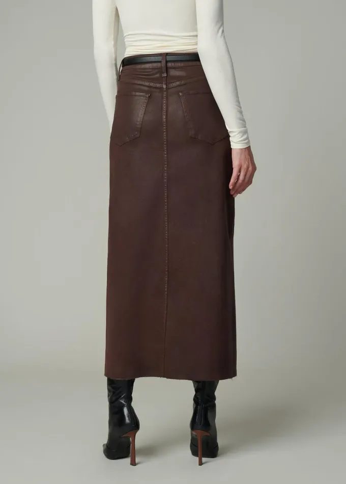 Women Skirts Joe039s Jeans THE EVA COATED MAXI SKIRT Espresso