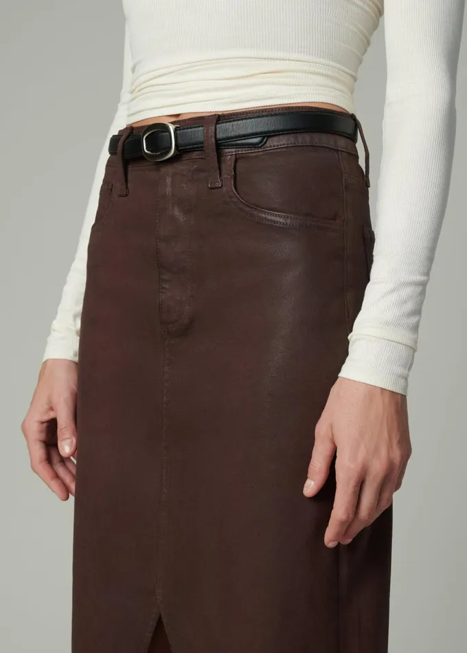 Women Skirts Joe039s Jeans THE EVA COATED MAXI SKIRT Espresso
