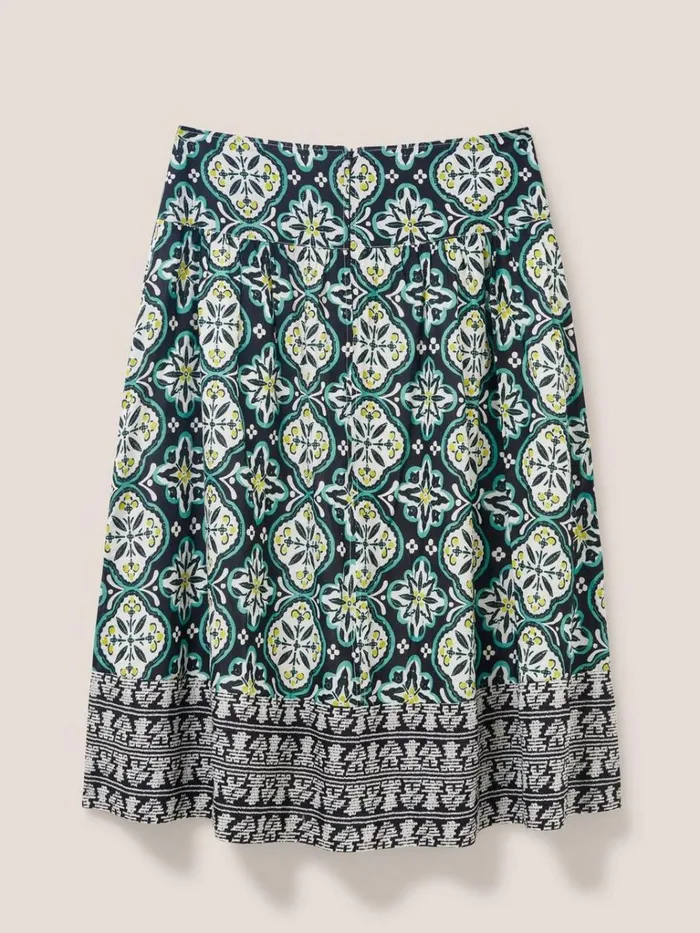 Women SKIRTS White Stuff Charlotte Cotton Midi Skirt Black Multi Women SKIRTS White Stuff Charlotte Cotton Midi Skirt Black Multi