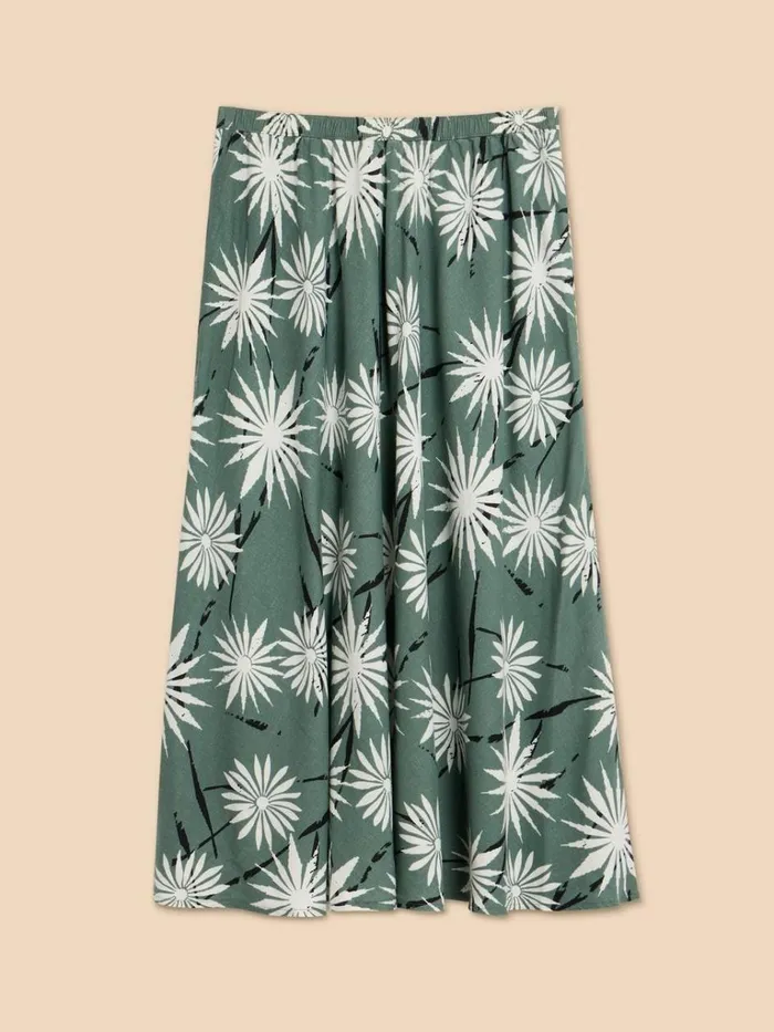 Women SKIRTS White Stuff Clemence Linen Blend Skirt Green Print Women SKIRTS White Stuff Clemence Linen Blend Skirt Green Print