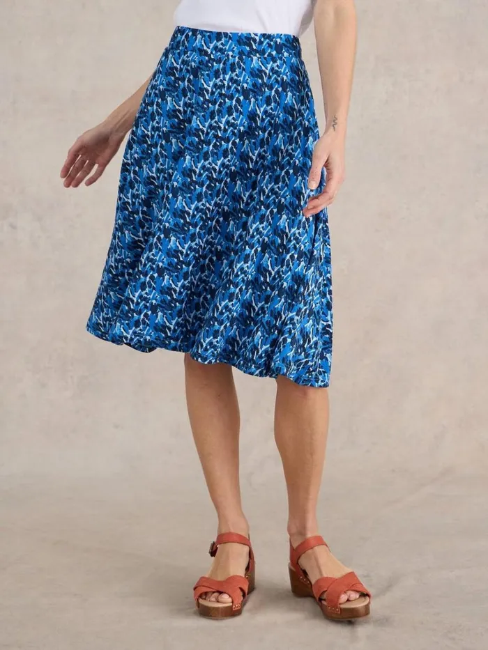 Women SKIRTS White Stuff Jade Eco Vero Jersey Skirt Blue Print Women SKIRTS White Stuff Jade Eco Vero Jersey Skirt Blue Print