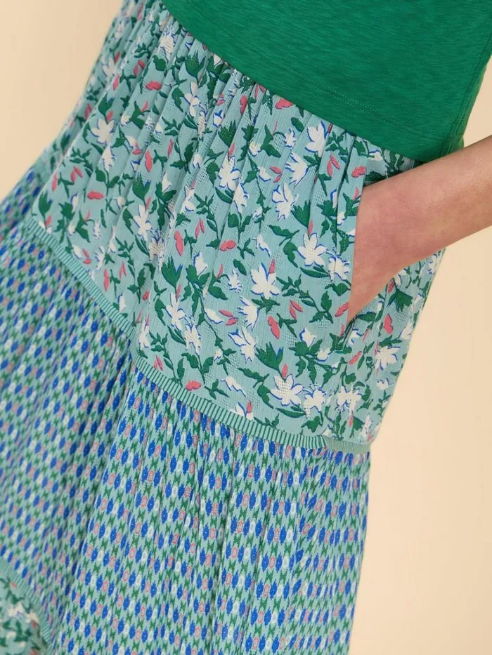 Women SKIRTS White Stuff Mabel Mixed Print Skirt Teal Print