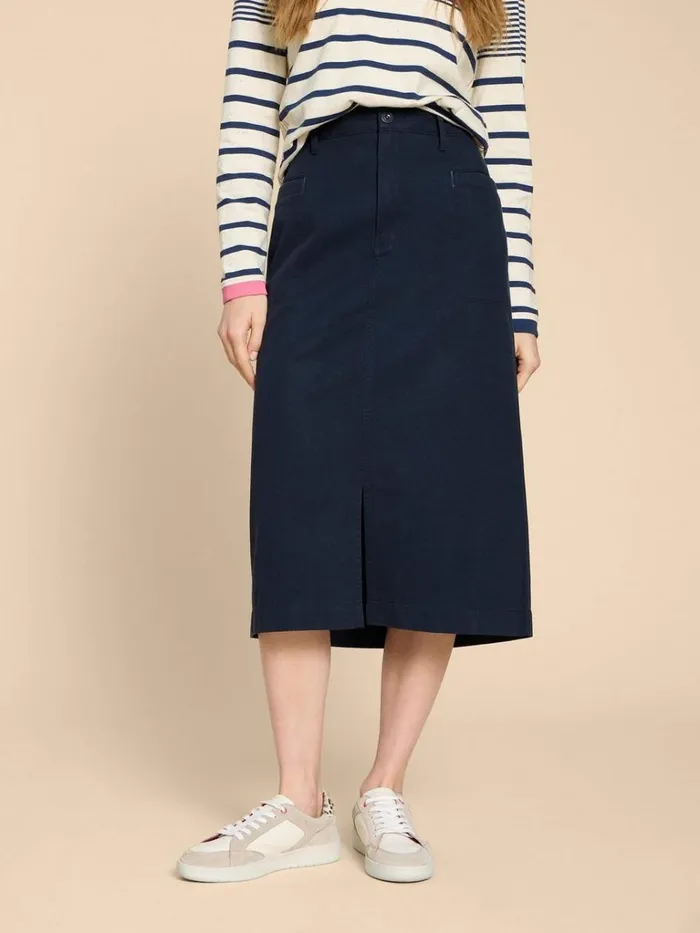 Women SKIRTS White Stuff Penny Midi Skirt Dark Navy