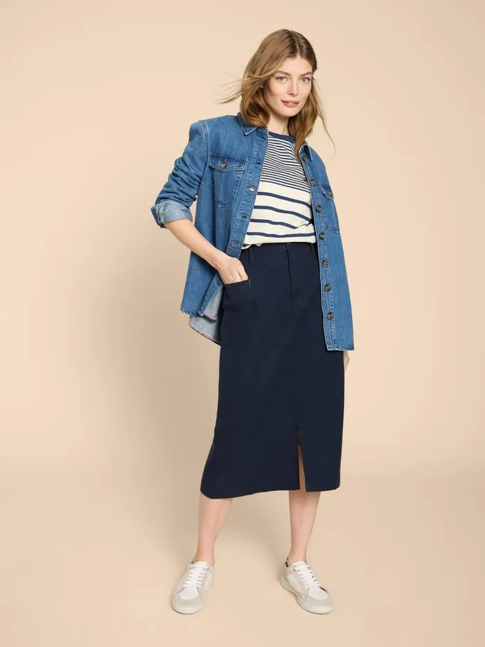Women SKIRTS White Stuff Penny Midi Skirt Dark Navy Women SKIRTS White Stuff Penny Midi Skirt Dark Navy