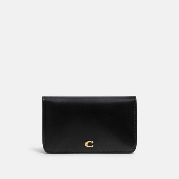 Women Slim Card Case Brassblack Coach Card Cases