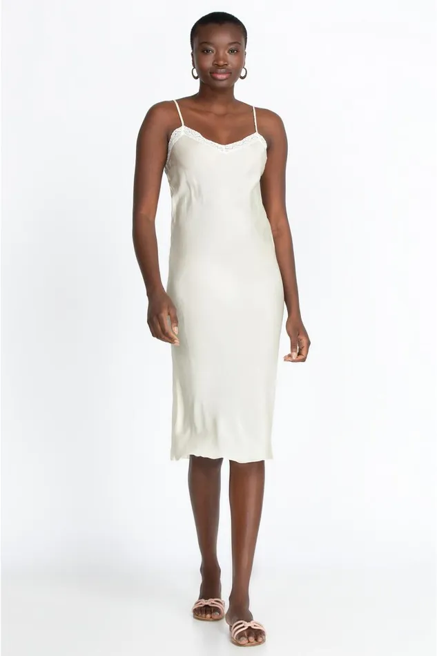 Women Slips and Camis Johnny Was Midi Length Slip Ecru