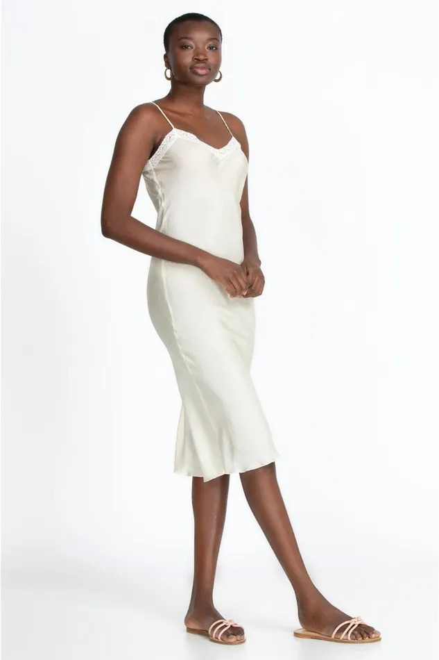Women Slips and Camis Johnny Was Midi Length Slip Ecru Women Slips and Camis Johnny Was Midi Length Slip Ecru