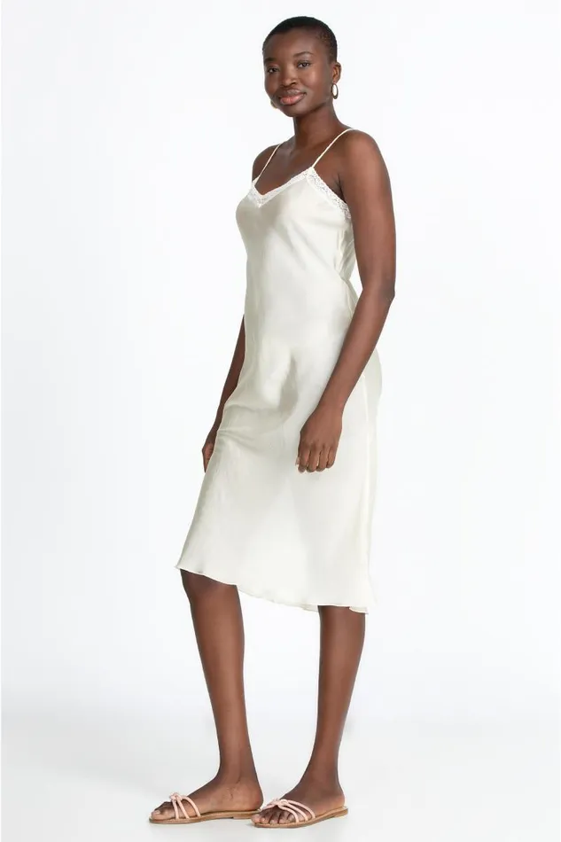 Women Slips and Camis Johnny Was Midi Length Slip Ecru Women Slips and Camis Johnny Was Midi Length Slip Ecru