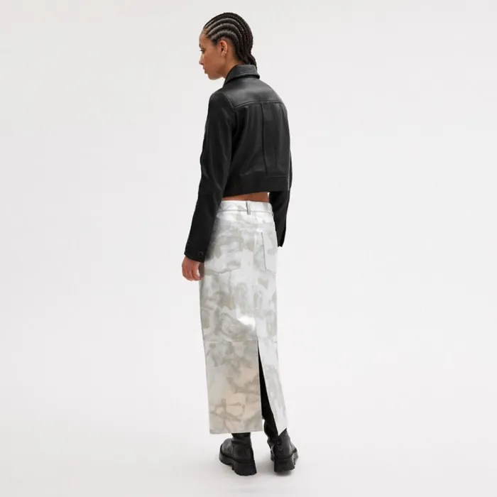 Women Snap Front Shrunken Jacket Black Coach Jackets and Outerwear