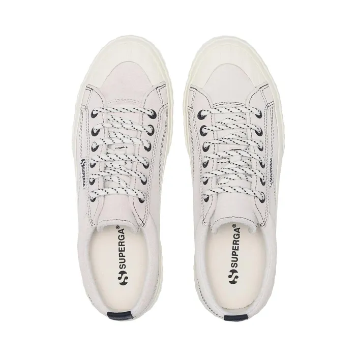 Women Sneakers Unisex 2630 STRIPE SUEDE CONTRAST STITCHING Low Cut WHITE AVORIOBLACKFAVORIO Superga Low Cut