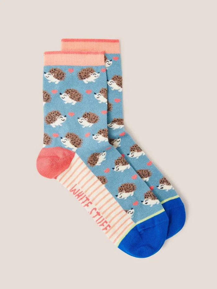 Women SOCKS White Stuff Hedgehog Ankle Sock Blue Multi Women SOCKS White Stuff Hedgehog Ankle Sock Blue Multi