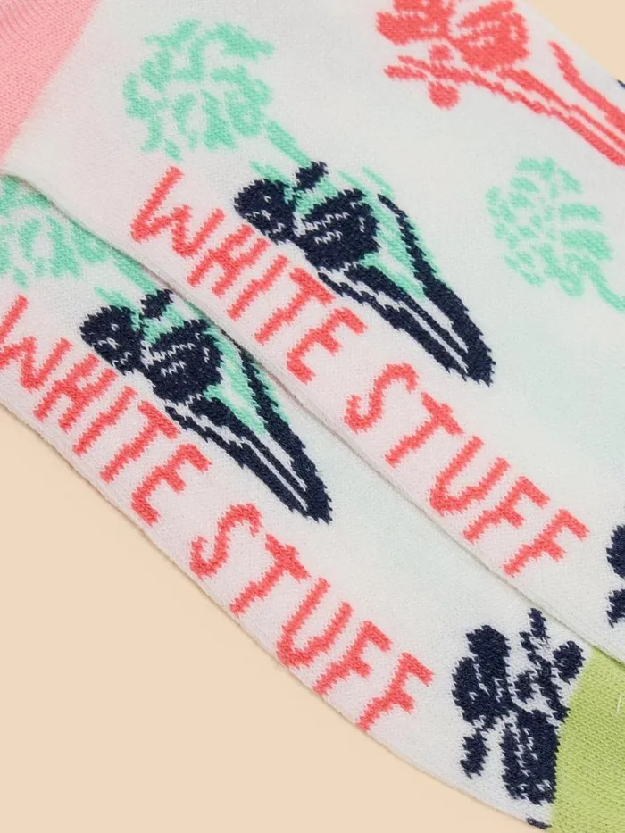 Women SOCKS White Stuff Iris Floral Ankle Sock Ivory Multi