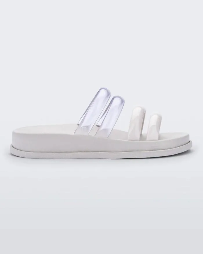 Women Soft Wave Slide Whiteclear Melissa Slides